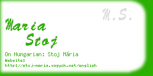 maria stoj business card